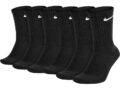 NIKE Cushioned Training Crew, Schwarz, Grösse 38–42, 6‑Pack