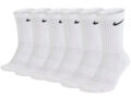 NIKE Cushioned Training Crew, Weiss, Grösse 38–42, 6‑Pack